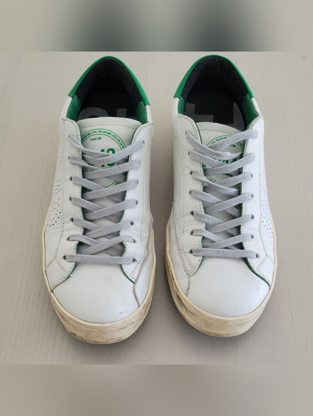 P448 Men's John Sneaker Sz 42 $245 White Forrest Leather